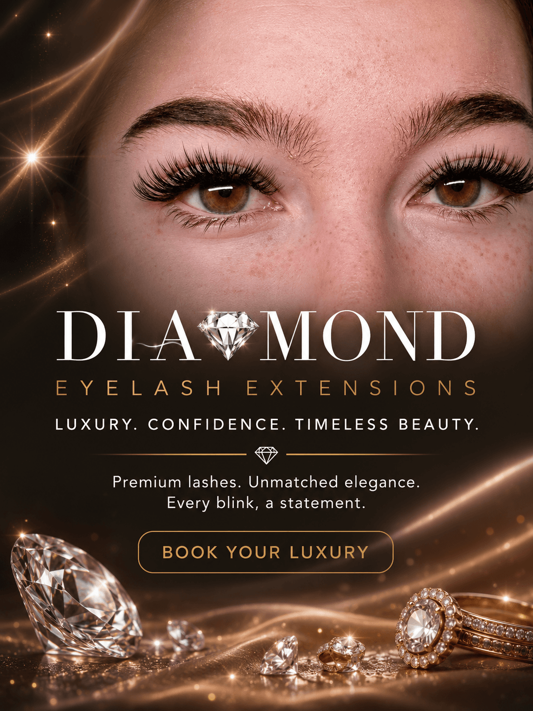 Diamond Eyelash Extensions Melbourne — luxury lash salon offering classic, hybrid, volume and wispy eyelash extensions